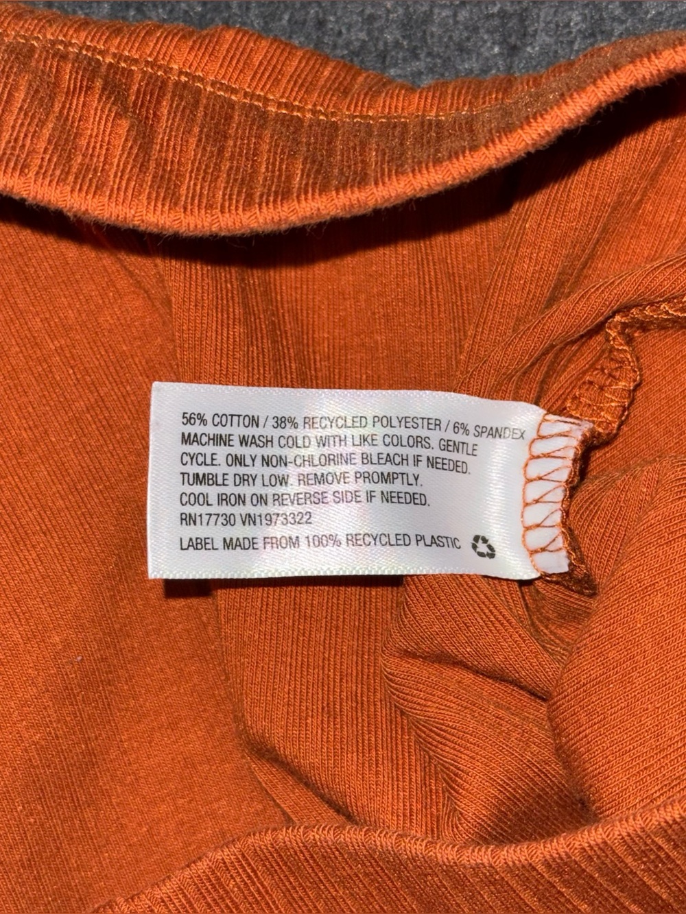 Orange Ribbed Flare Pull On Pants Sz L Lettuce Hem Stretch Knit 70s Retro Hippie - Picture 7 of 7